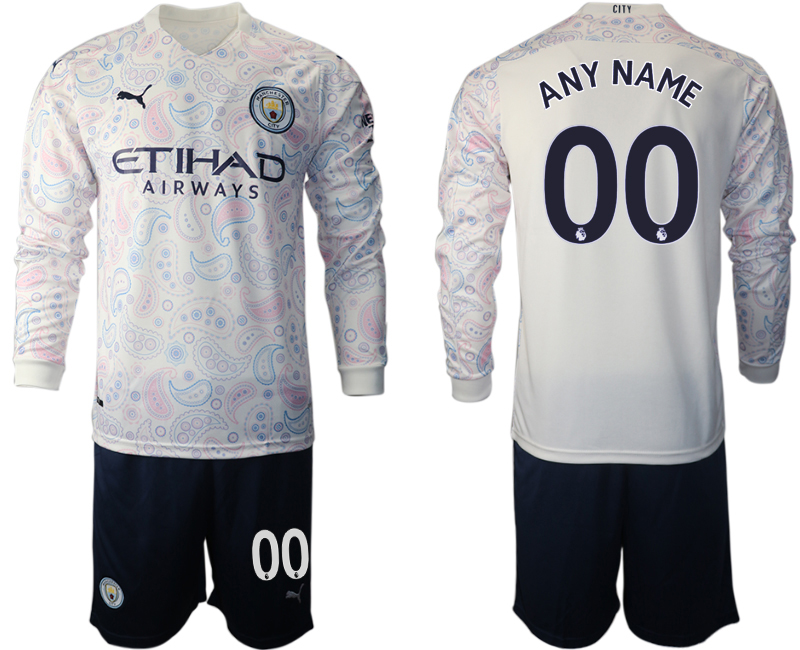 2021 Men Manchester city away long sleeve custom soccer jerseys->manchester city jersey->Soccer Club Jersey